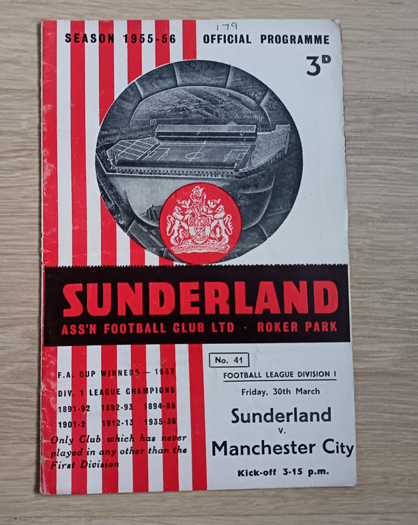 Sunderland v Manchester City 1955/6