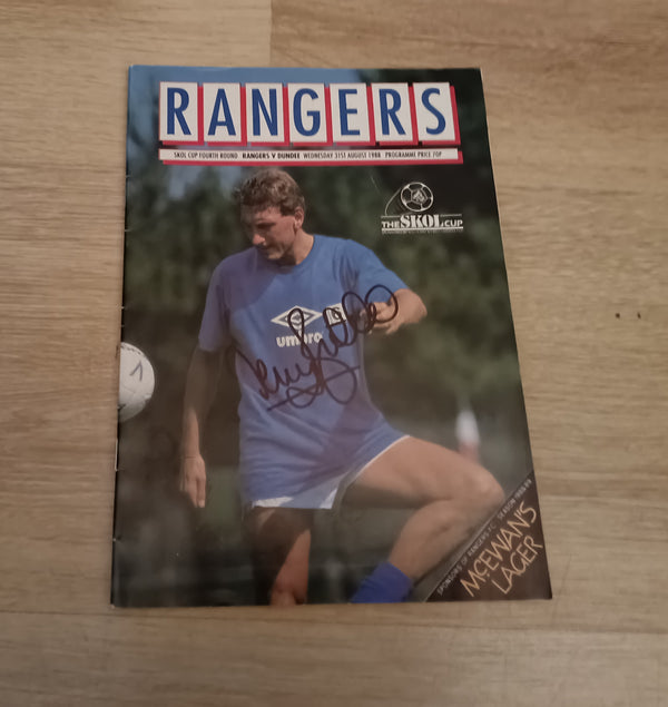 Rangers v Dundee 1988/9 SIGNED Terry Butcher