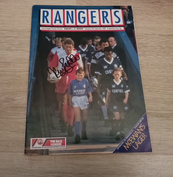 Rangers v ST Mirren 1988/9 SIGNED Terry Butcher