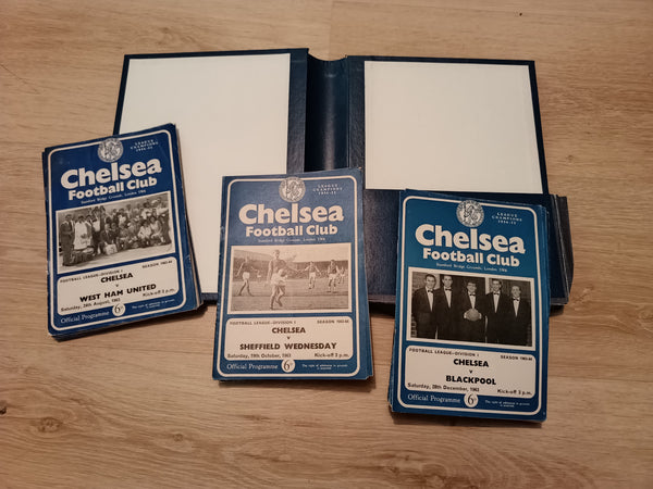 Chelsea Home Programmes 1963/4 COMPLETE SEASON with Club Binder