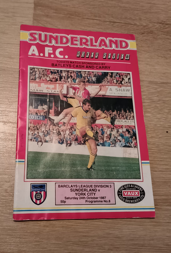 Sunderland v York City 1987/8 SIGNED John McPhail