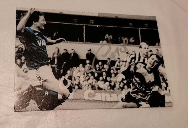 Eric Gates Newcastle United v Sunderland Signed 1990 Play Off Goal Photo