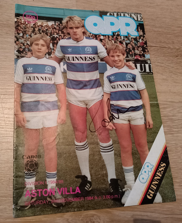 QPR V Aston Villa 1984/5 SIGNED John Byrne