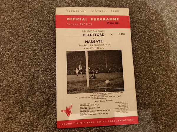 Brentford v Margate 1963/4 FA Cup 1st Round