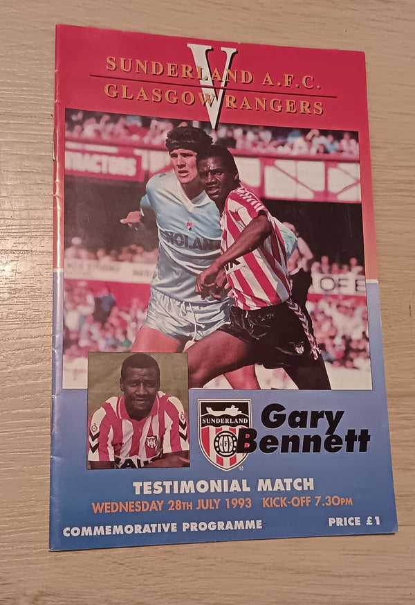 Sunderland v Rangers Gary Bennett Testimonial 1993