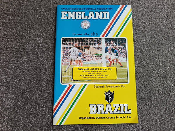 England v Brazil U15 International At Roker Park 1988