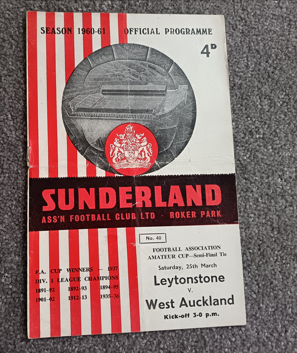 Leytonstone v West Auckland FA Amateur Cup Semi Final at Roker Park 1960/1