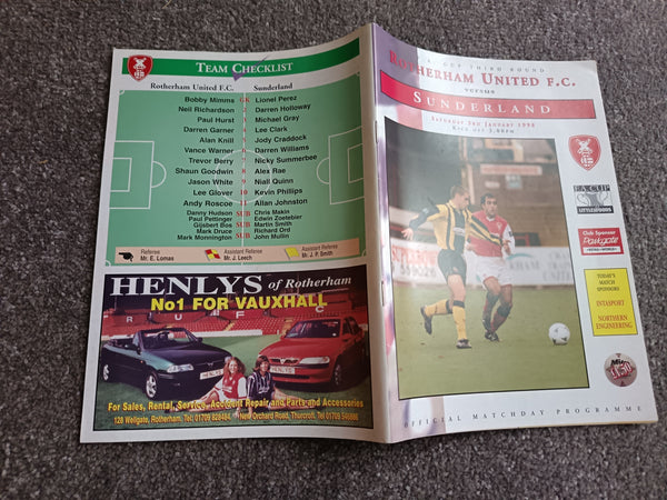 Rotherham Utd v Sunderland FA Cup 1997/8