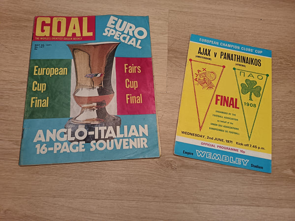 1971 European Cup Final Programme & Goal Magazine