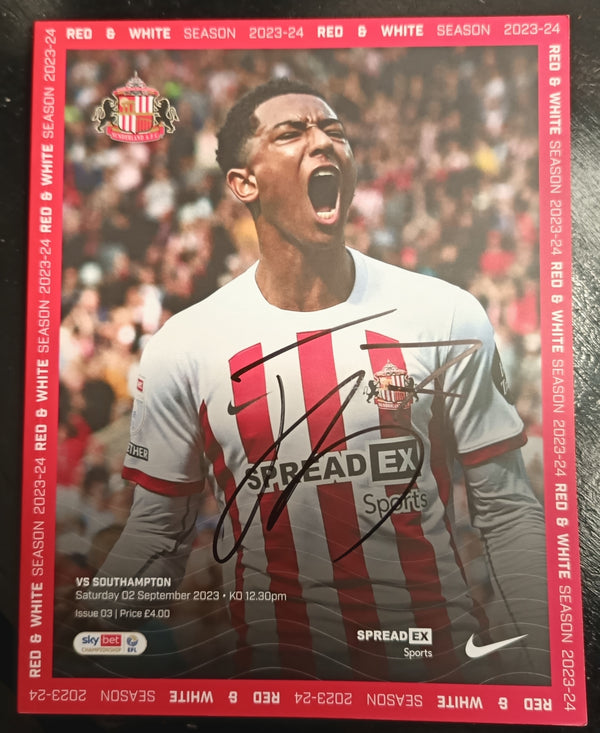 Sunderland Signed Jobe Bellingham Match Programme