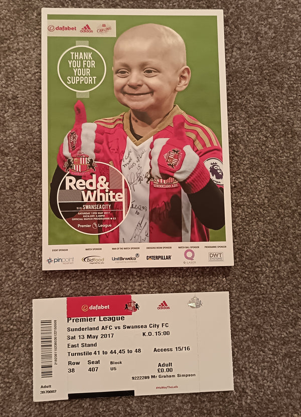 Sunderland v Swansea City 2016/17 inc match ticket