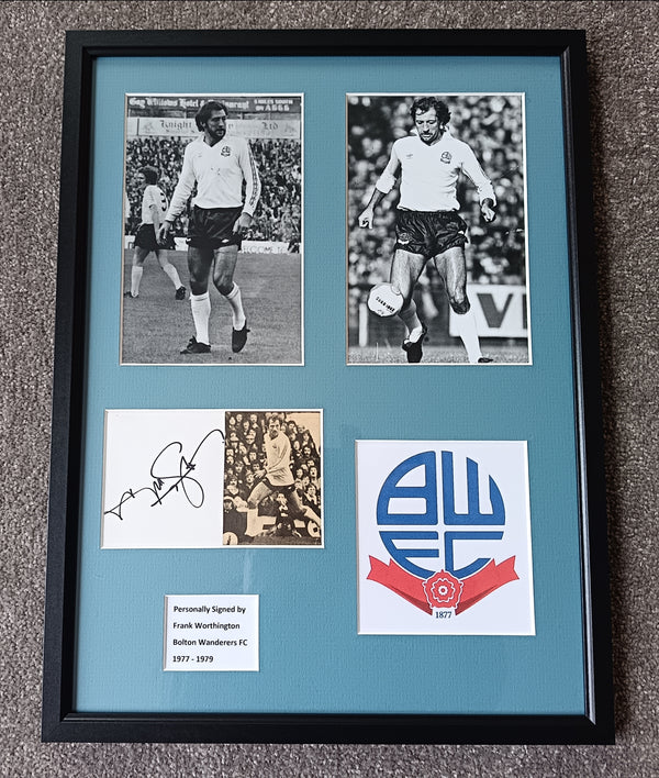 Frank Worthington Bolton Wanderers Signed Display