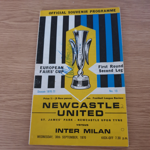 Newcastle United v Inter Milan 1970/1 Fairs Cup