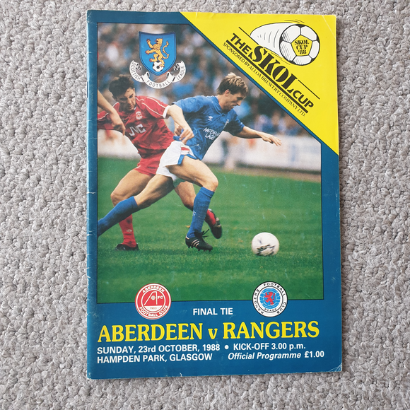 Aberdeen v Rangers 1988 Skol Cup Final
