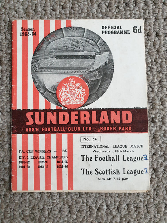 The Football League v The Scottish League 1964 @Sunderland