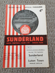 Sunderland v Luton Town 1962/3