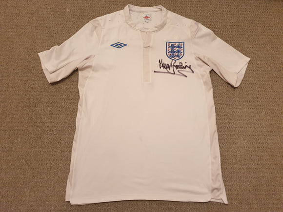 England Home Shirt 2010 Signed Trevor Brooking XL