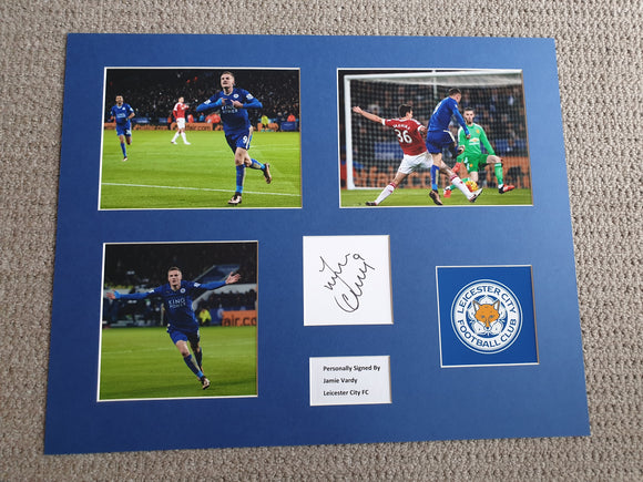 Signed Mounted Display Jamie Vardy Leicester City 11 goal Premier League Record