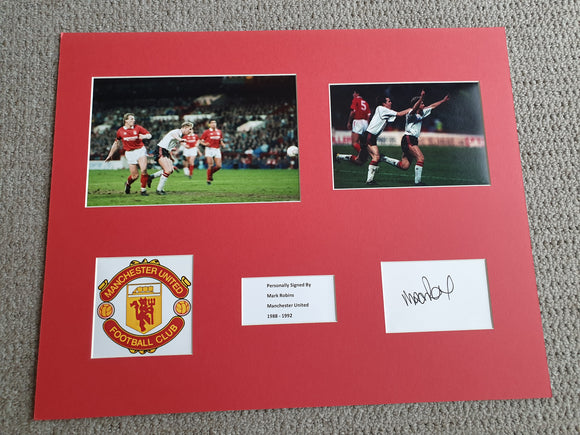 Signed Mounted Display Mark Robbins Manchester United
