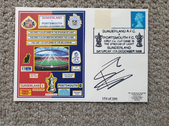First Day Cover Sunderland v Portsmouth FA Cup 1999/00 Signed 154/200