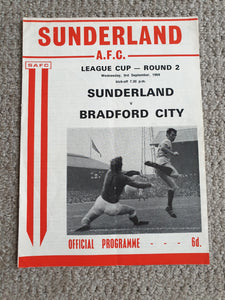 Sunderland v Bradford City 1969/70 League Cup Rare