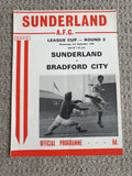 Sunderland v Bradford City 1969/70 League Cup Rare
