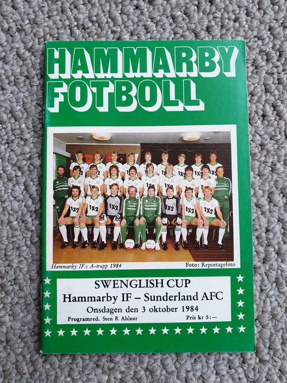 Hammarby IF v Sunderland Friendly Match October 1984