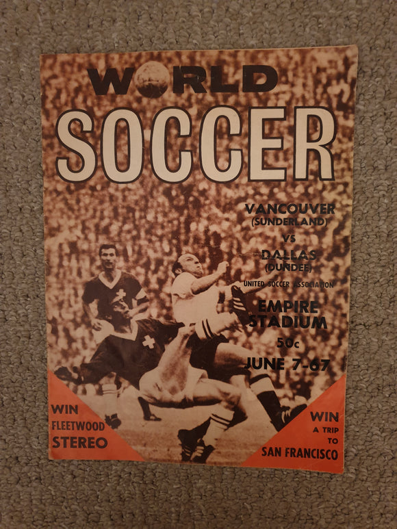 Dundee Utd v Sunderland USA Tour Programme June 1967 MEGA RARE