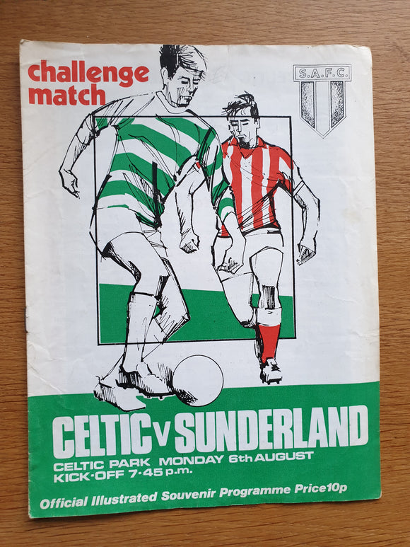 Celtic v Sunderland Pre season 1973/4