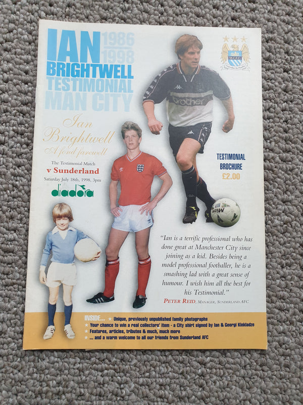 Manchester City v Sunderland Ian Brightwell testimonial 1998