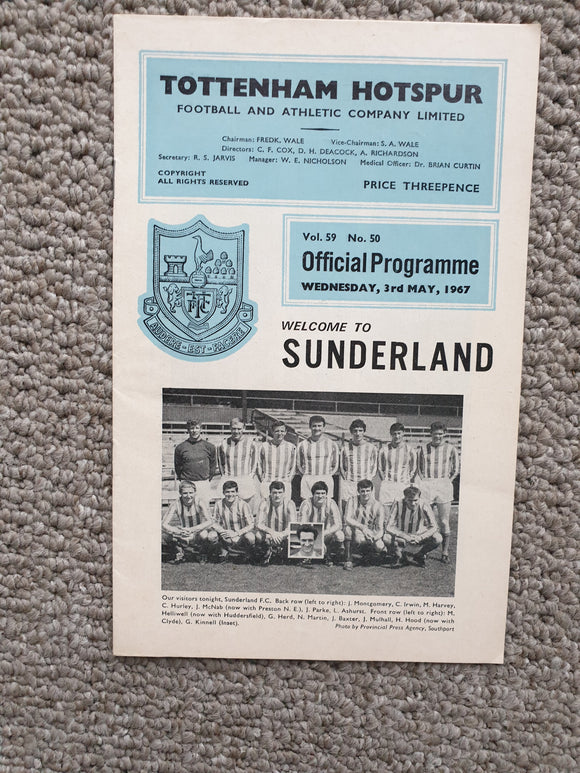 Tottenham v Sunderland 1966/7