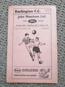 Darlington FC v Wrexham 1960/1