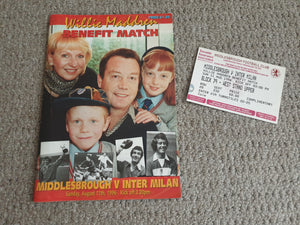 Match Programme Middlesbrough v Inter Milan Willie Maddren Testimonial + ticket 1996