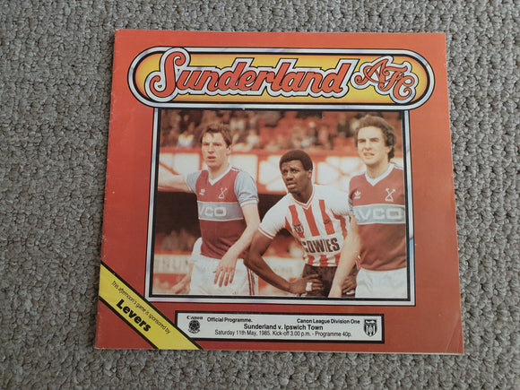 Sunderland v Ipswich Town 1984/5