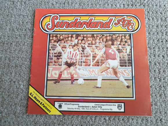 Sunderland v Aston Villa 1984/5