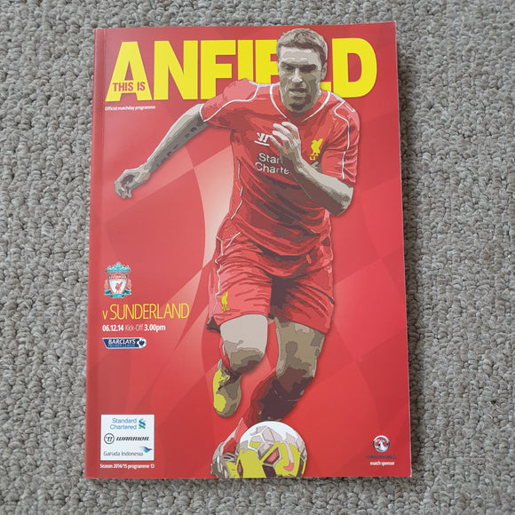 Liverpool v Sunderland 06/12/2014
