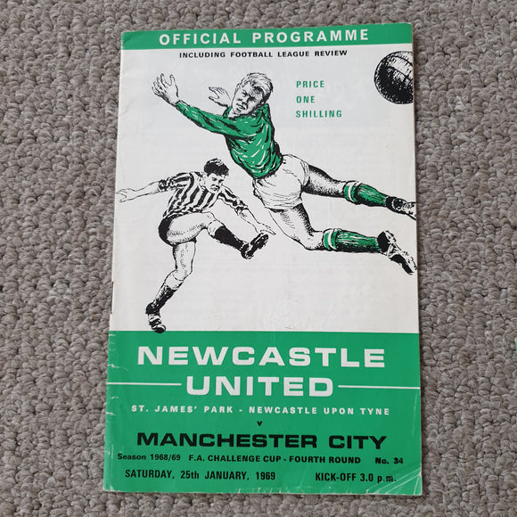 Match Programme Newcastle Utd v Manchester City FA Cup 1968/9