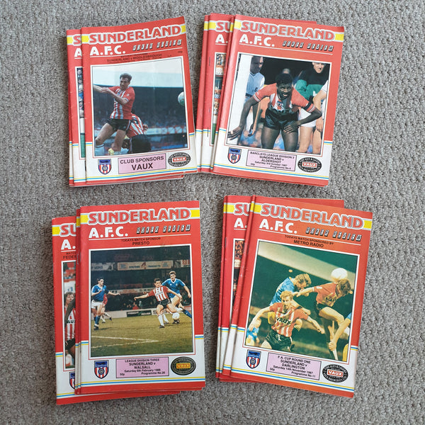 Sunderland 1987/88 Complete set of Home League & Cup Match Programmes