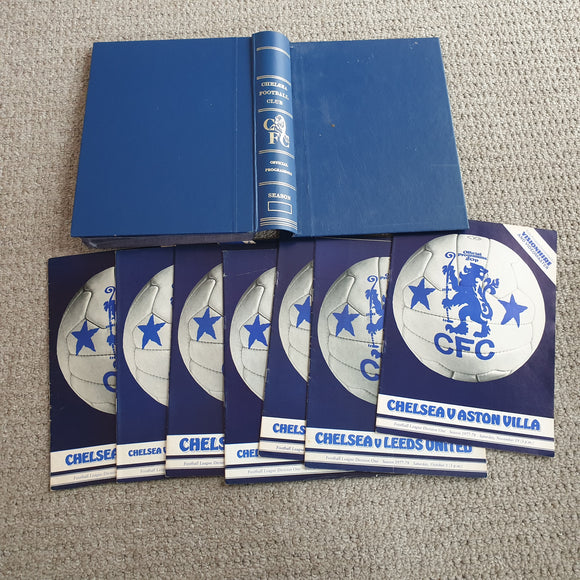 Chelsea Home Programmes 1977/8 Complete set of Home Programme Includes Official Club Binder