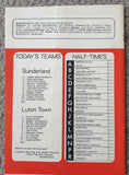 Sunderland v Luton Town 1972/3 League Game