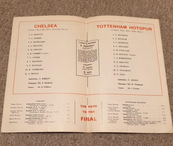 Chelsea v Spurs 1967 FA Cup Final