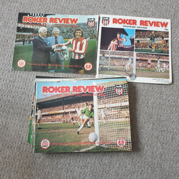 Sunderland Home Programmes 1976/7 Complete