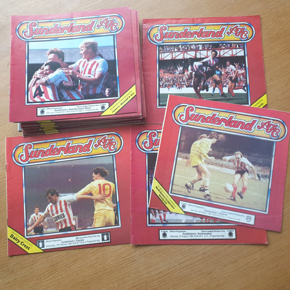 Sunderland Home Programmes 1984/5 Complete