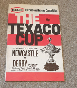 Newcastle United v Derby County Texaco Cup Semi Final 1971