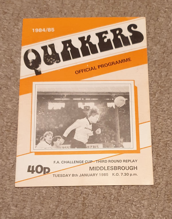 Darlington v Middlesbrough FA Cup 3rd Replay 1985