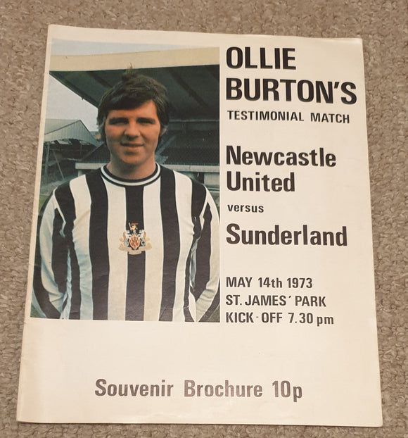 Newcastle United v Sunderland Ollie Burton testimonial 1973