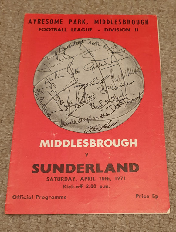 Middlesbrough v Sunderland 1971/2