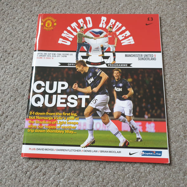 Manchester United v Sunderland Carling Cup Semi Final 2014