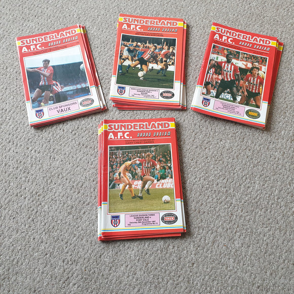 Sunderland Home Programmes 1987/88 Complete