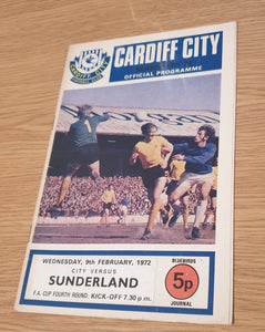 Cardiff City v Sunderland 1971/2 FA Cup